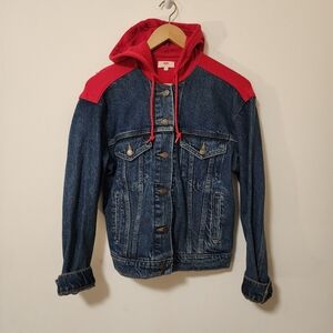 Levi's Blue Denim Jacket with Red Hoodie